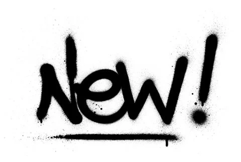 Graffiti new word sprayed in black over white Stock Illustration