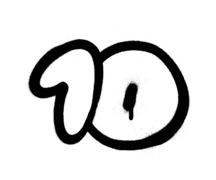 Graffiti number 10 sprayed in black over white Stock Illustration