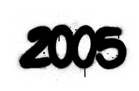 Graffiti number 2005 sprayed in black over white Stock-Illustration