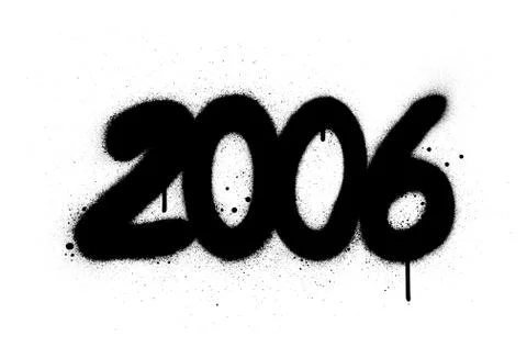 Graffiti number 2006 sprayed in black over white Stock-Illustration