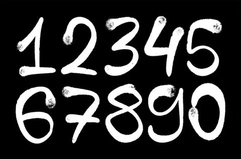 Graffiti numbers. set of numbers in the style of graffiti spray paint Stock Illustration