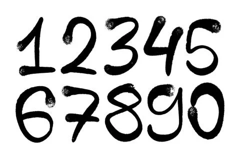 Graffiti numbers. set of numbers in the style of graffiti spray paint Stock Illustration