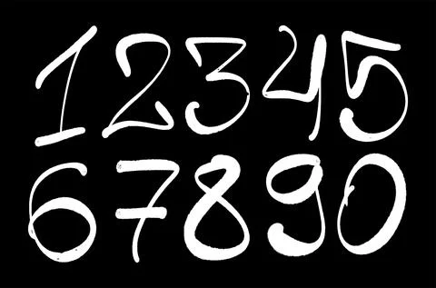 Graffiti numbers. set of numbers in the style of graffiti spray paint Stock Illustration
