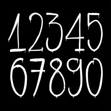 Graffiti numbers. set of numbers in the style of graffiti spray paint Stock Illustration