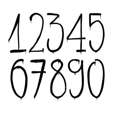 Graffiti numbers. set of numbers in the style of graffiti spray paint Stock Illustration