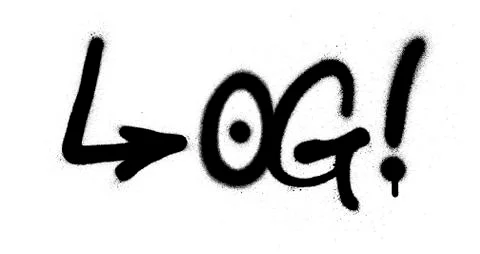 Graffiti og abbreviation sprayed in black over white Stock Illustration