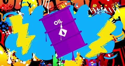 Graffiti Oil Drum Container video Stock Footage 336765219
