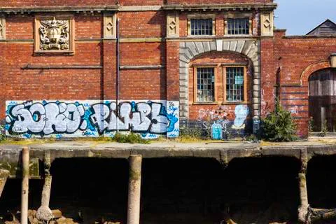Graffiti on an old building Stock Photos