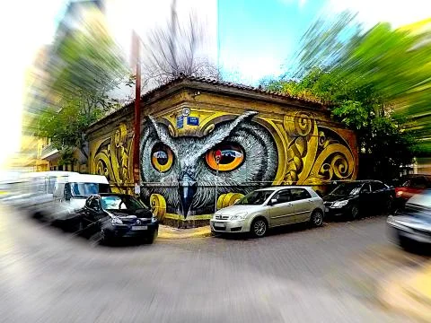 Graffiti on old building 写真素材