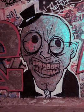 Graffiti old man Foto stock