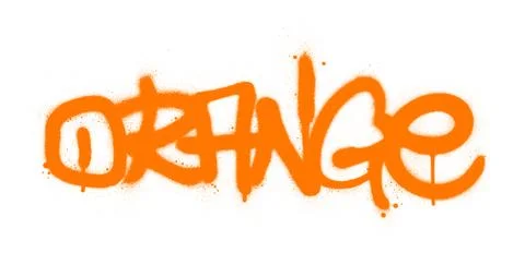 Graffiti orange word sprayed in orange over white Illustrazione stock