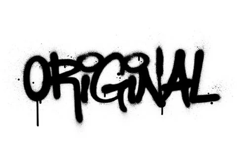 Graffiti original word sprayed in black over white Stock-Illustration