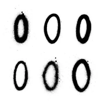 Graffiti oval shape collection sprayed in black over white Stock Illustration