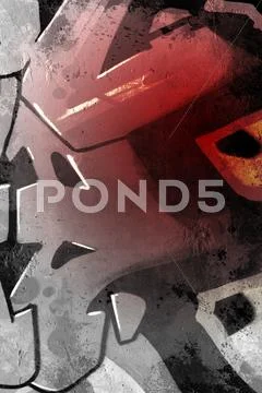Graffiti over old dirty wall, urban hip hop background gray texture painted w Stock Illustration