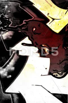 Graffiti over old dirty wall, urban hip hop background gray texture painted w Stock Illustration