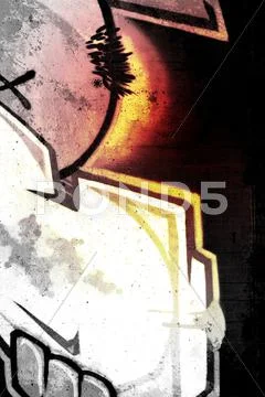 Graffiti over old dirty wall, urban hip hop background gray texture painted w Stock Illustration