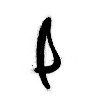 Graffiti P font sprayed in black over white Stock Illustration
