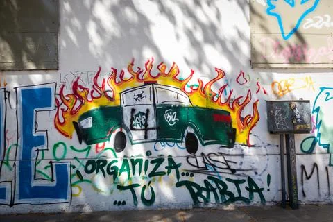 Graffiti pacos burning Stock Photos