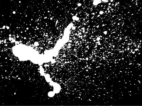 Graffiti paint splatter pattern in white over black Stock Illustration