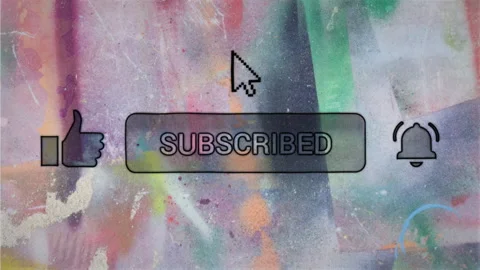 Graffiti Painted Like Subscribe Ring Bell Close up Stock Footage 288026612