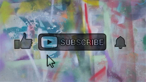 Graffiti Painted Like Subscribe Ring Bell Stock Footage 288027060