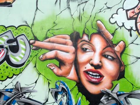 Graffiti painted wall Stock Photos