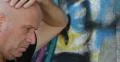 Graffiti Painted Wall Tired Person Sad People Disturbed Portrait Worried One Man 4k or 4k+ Resolution