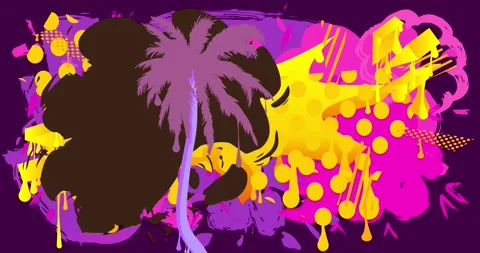 Graffiti Palm Tree animation Stock Footage 278634196