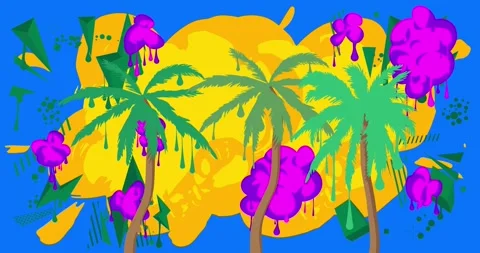 Graffiti Palm Tree animation Stock Footage 311902835