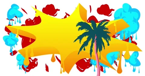 Graffiti Palm Tree Stock Footage 311902837
