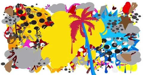 Graffiti Palm Tree video Stock Footage 278634198