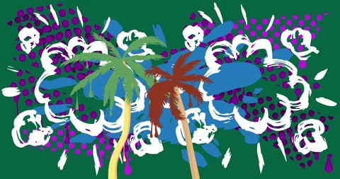 Graffiti Palm Tree video Stock Footage 311902834