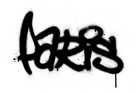 Graffiti Paris word sprayed in black over white Stock Illustration