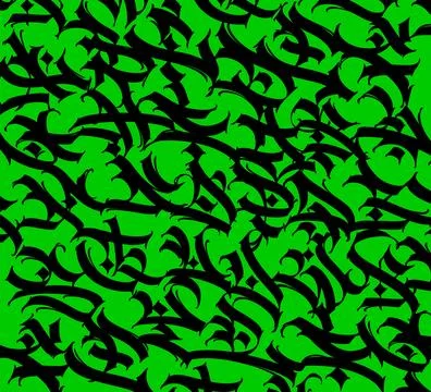 Graffiti pattern, background. Vector. Graffiti, tags in Gothic medieval style Stock Illustration