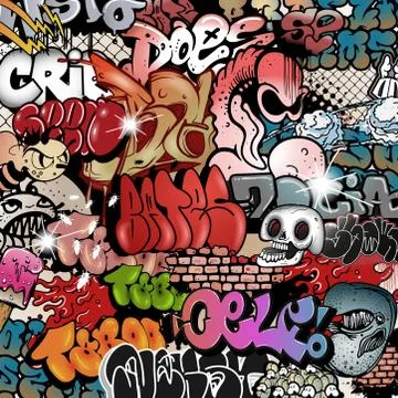 Graffiti pattern Illustrazione stock