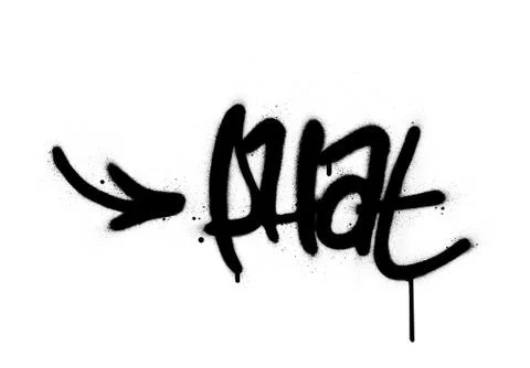 Graffiti phat word sprayed in black over white Stock Illustration