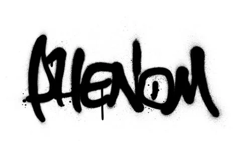 Graffiti phenom word sprayed in black over white Stock Illustration