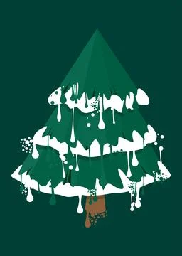 Graffiti of Pine Tree. Abstract modern street art decoration performed in u.. 스톡 일러스트