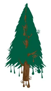 Graffiti of Pine Tree. Abstract modern street art decoration performed in u.. 스톡 일러스트