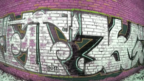 Graffiti with Pink Bricks BG Stock-Footage 72092737