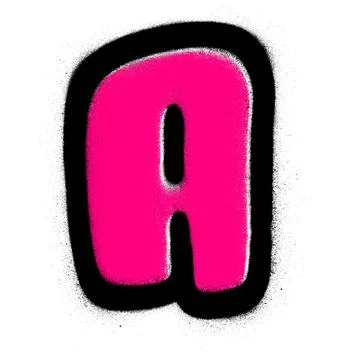 Graffiti pink A bubble font sprayed over white Stock Illustration