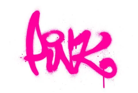 Graffiti pink word sprayed in black over white Stock Illustration