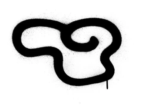Graffiti pointing hand sprayed in black over white Stock Illustration