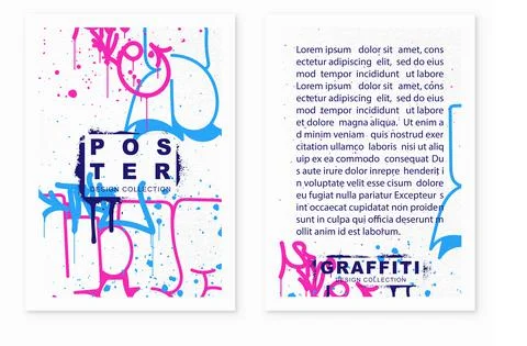 Graffiti poster background with marker letters, bright colored banner Stock Illustration