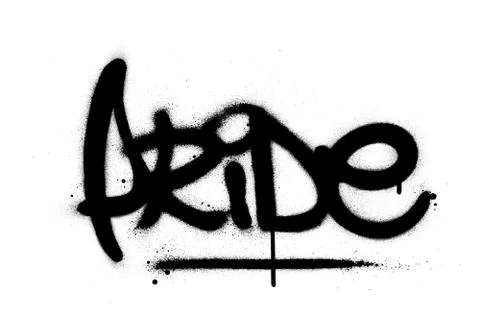 Graffiti pride word sprayed in black over white Stock Illustration