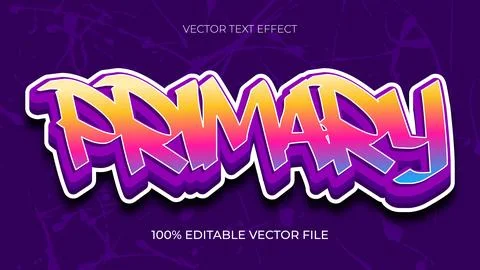 Graffiti Primary Vector Fully Editable Smart Object Text Effect イラスト素材