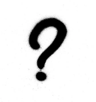 Graffiti question mark in black over white Stock Illustration