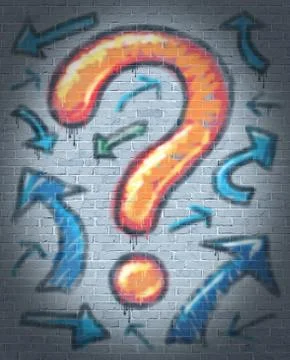 Graffiti question mark Illustrazione stock