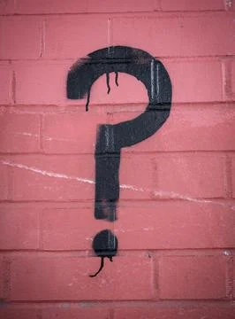 Graffiti Question Mark Foto stock
