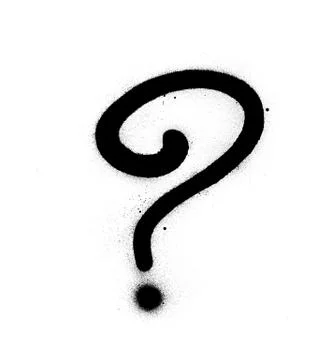 Graffiti question mark sprayed in black over white Ilustração Stock